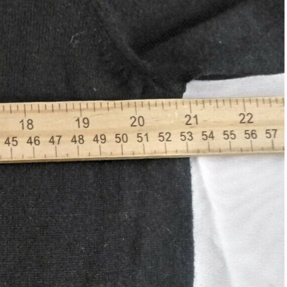 Harrison Davis Sweater Mens Medium Black Top With Faux Suede Trim poly wool - Picture 9 of 14